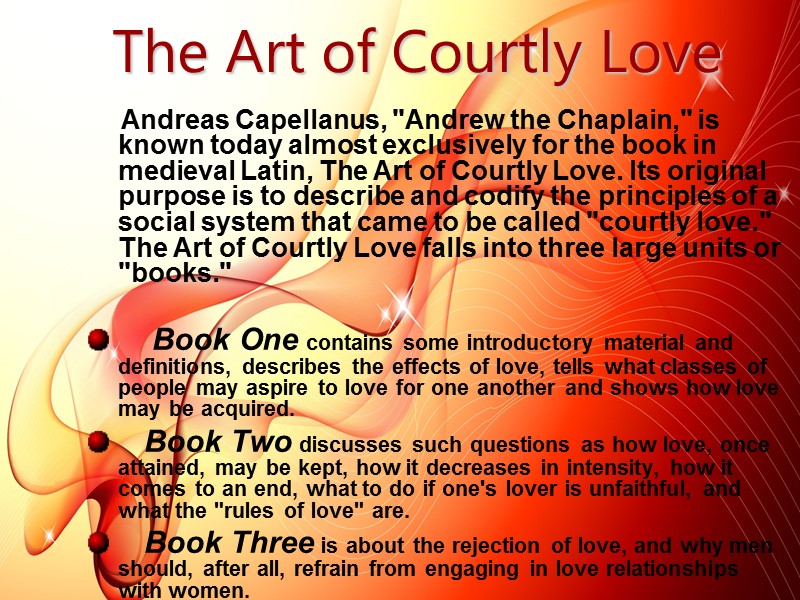 The Art of Courtly Love         
